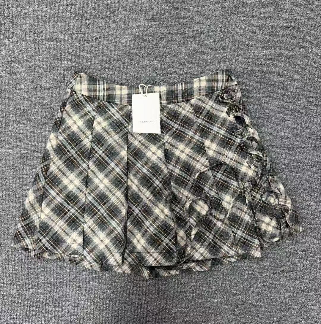 ANDMARY Audrey check mini skirt プリーツスカート ANDMARY】Audrey check mini skirt