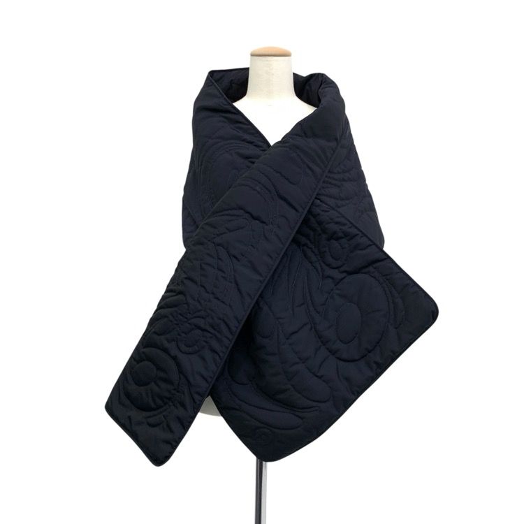 mame kurogouchi シルクナイロンキルティングスカーフ　navy 未使用品 2024AW Mame Kurogouchi マメクロゴウチ Silk Nylon
