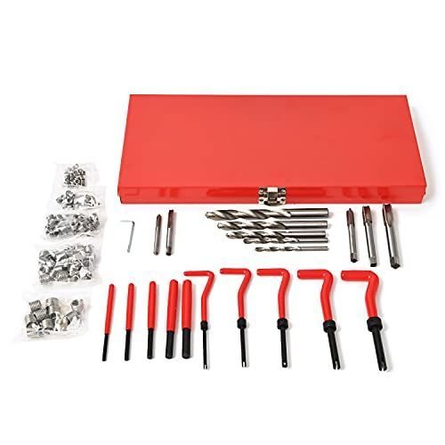 ネジ穴 修正 セット 修復 キット リコイル ヘリサートキット 5セット 131pcs ネジ山修正セット ネジ ねじ穴 万能 便利 工具 バイク 車 修理 補修 5サイズ
