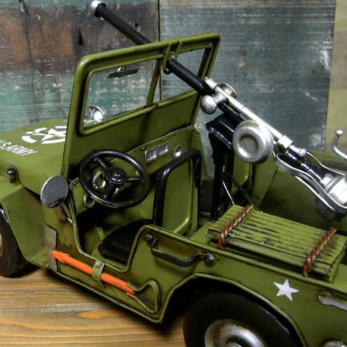 日本製 jeep ジープ ブリキ 自動車 レトロ ミリタリー 楽天市場】ブリキおもちゃ ミリタリー 模型 ヴィンテージカー