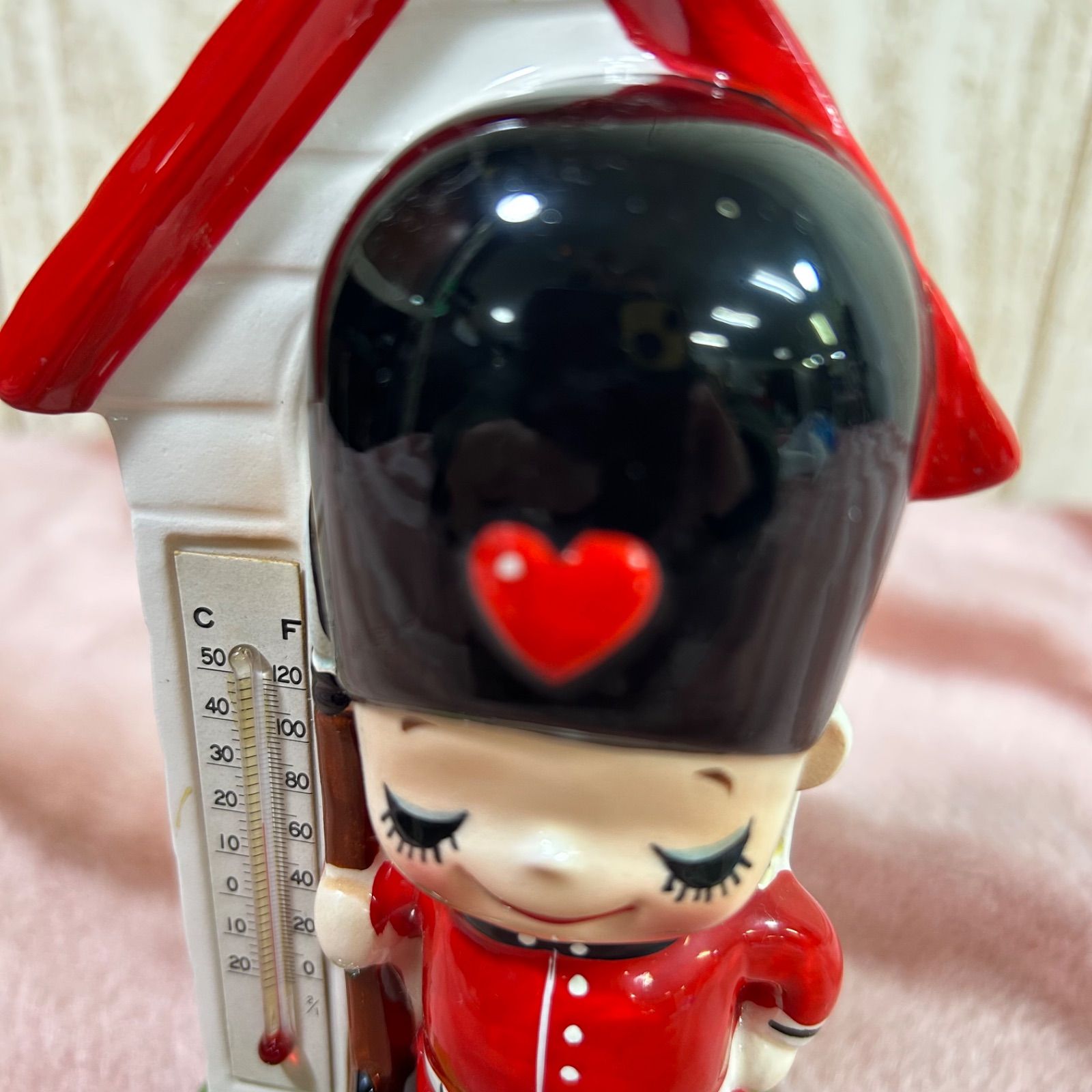 昭和レトロ内藤ルネ温度計貯金箱イギリス 兵隊陶器人形RUNE