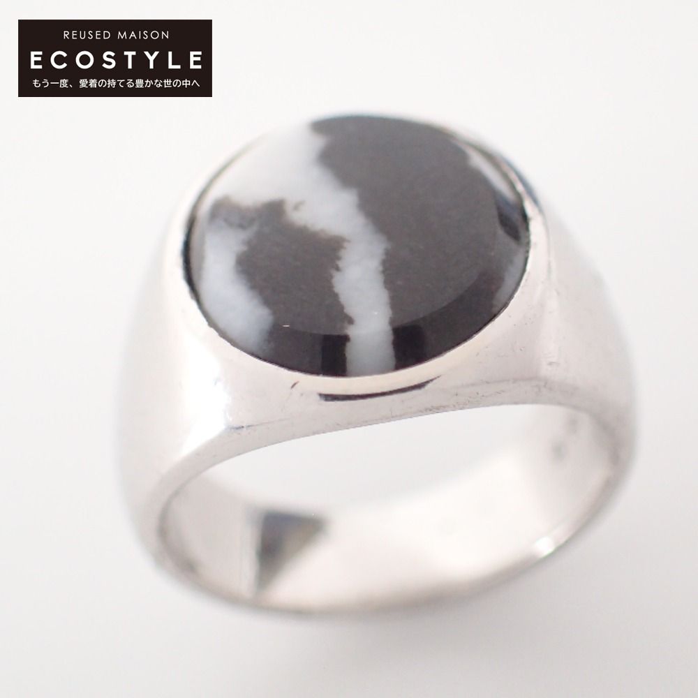 TOMWOOD トムウッド R74IEZEB01S925 925 OVAL ZEBRA MARBLE Ring 58 18号