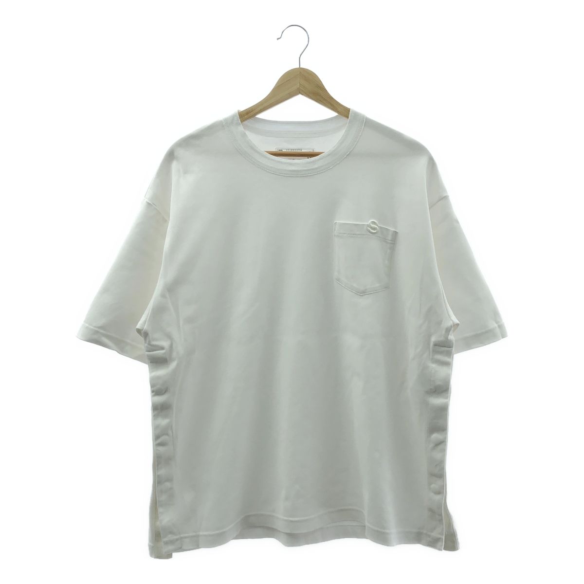 sacai | サカイ | 2025SS | Cotton Jersey T-Shirt コットン ロゴ刺しゅう ポケット Tシャツ | 3 | ホワイト | メンズ