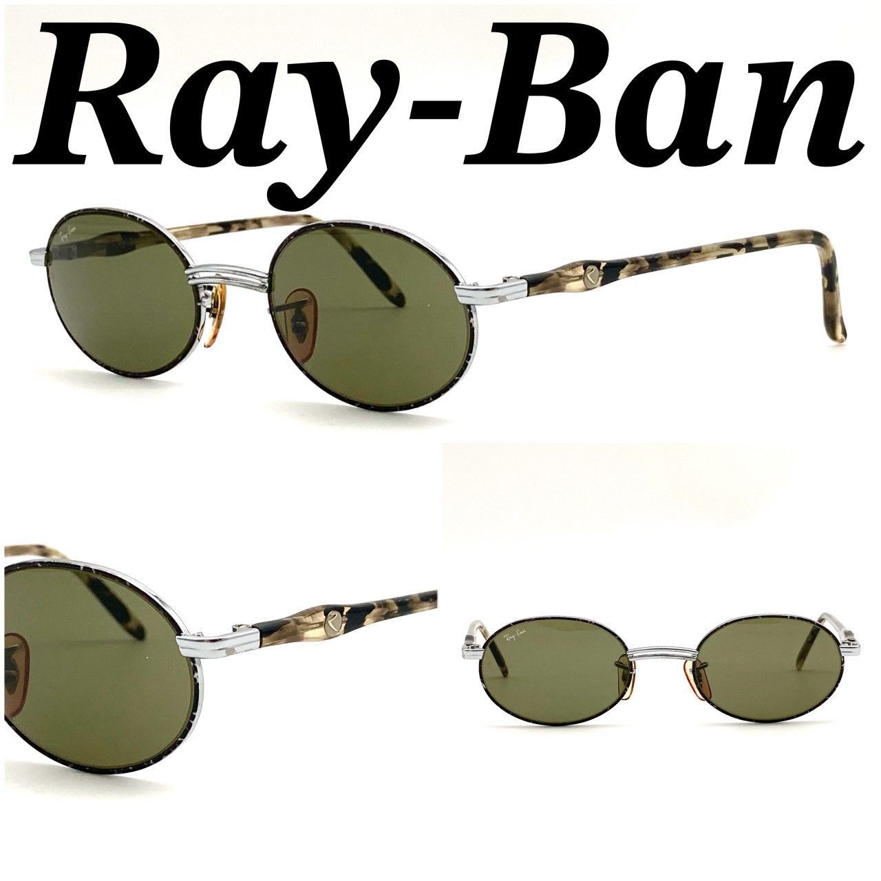 レイバン サングラス アイウェア メタル シルバー ダークグリーン  