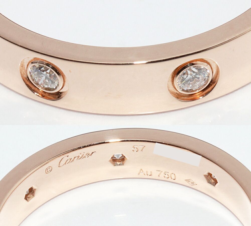 カルティエ 指輪 K18PG ダイヤ8P(0.19ct) ラブリングスモール
