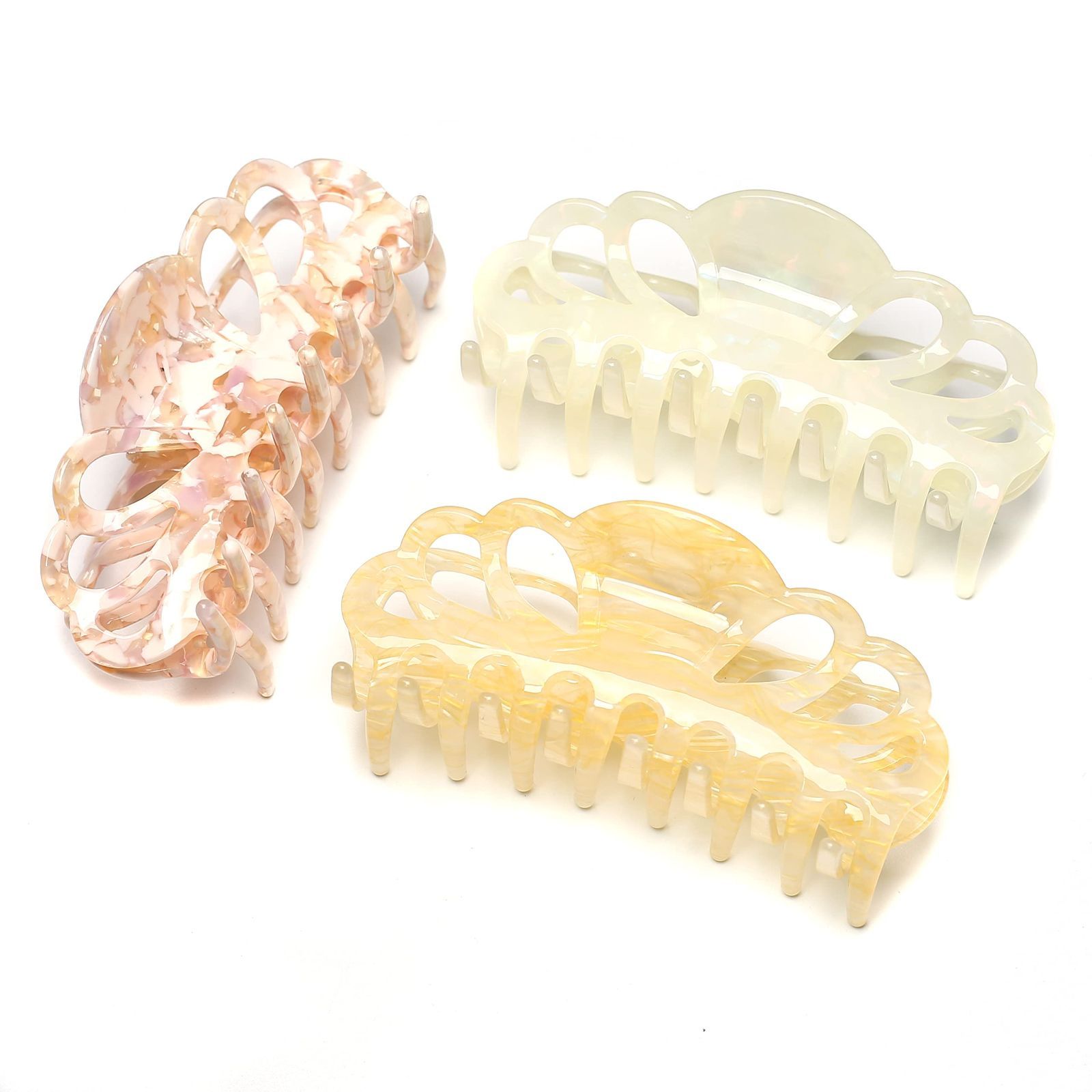  レディース ヘア 韓国 しっかりとまる バンスクリップ 1本 白 クリップ 10 cm Gem 髪留め ヘアクリップ White 大きめ QinGoo クリップ クリップ 輪ゴム