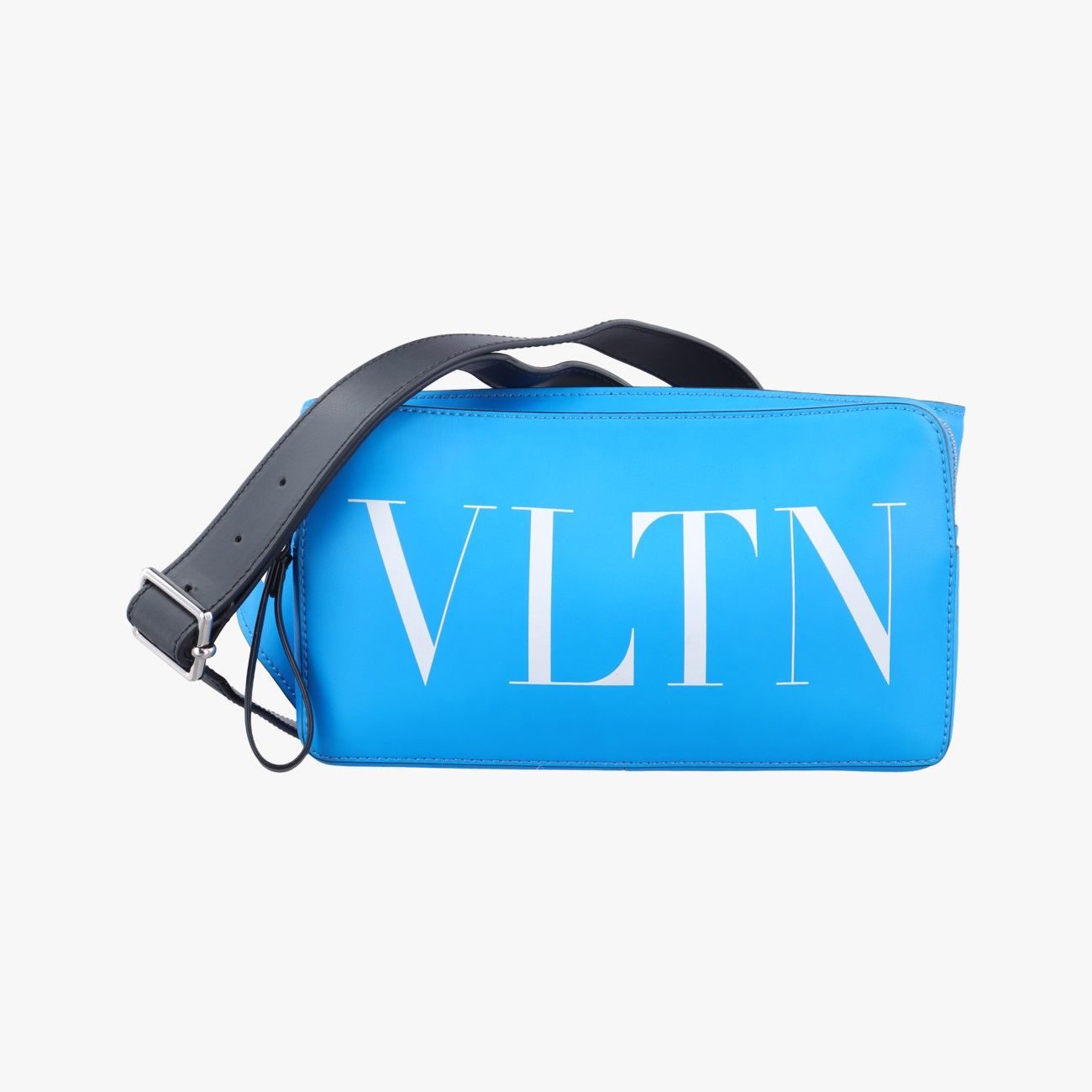 ヴァレンティノValentinoVLTN プリント ブルー レザー