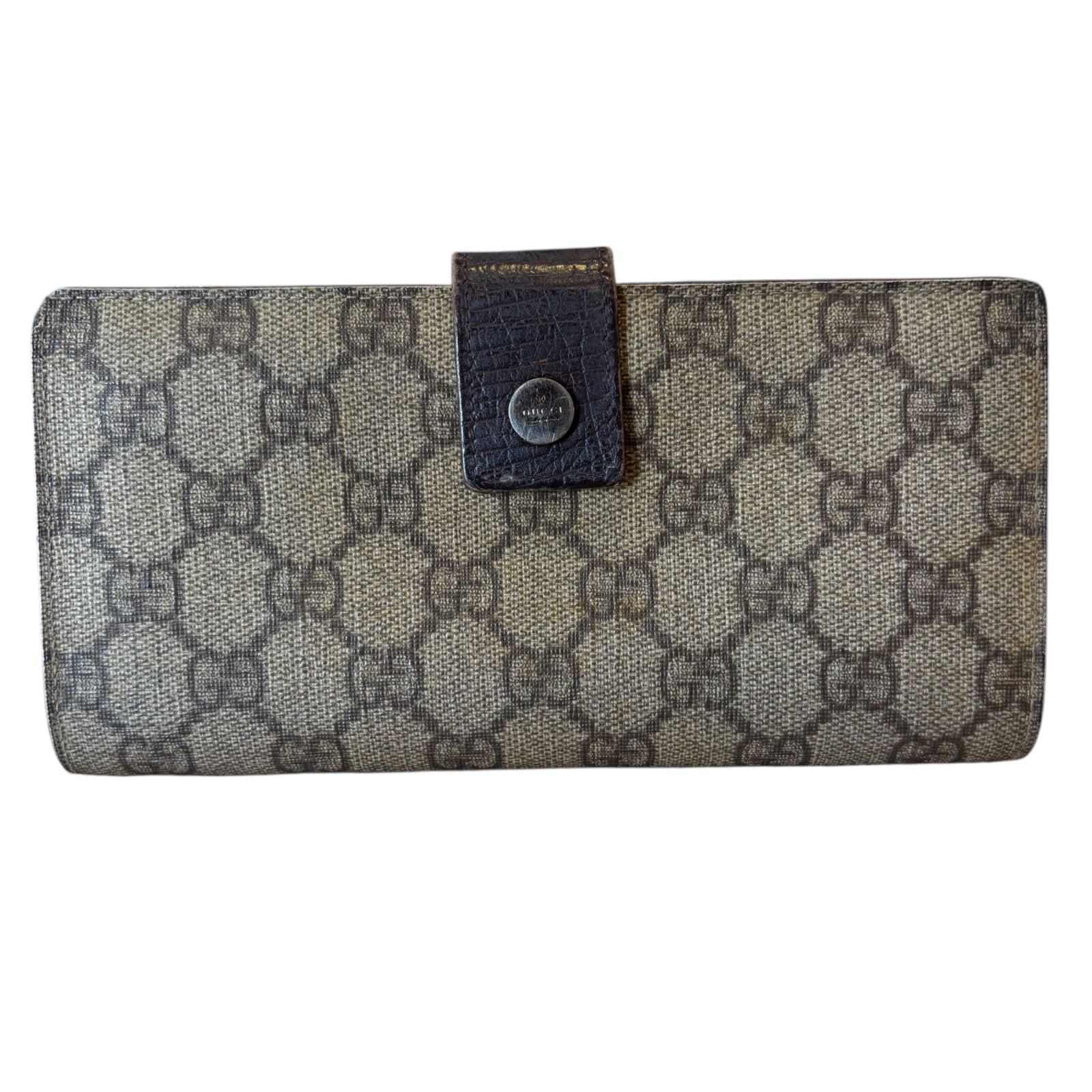 【良品】GUCCI グッチ GG スプリーム 長財布 w4 GUCCI グッチ 財布 長財布 GGスプリーム Wホック長財布 115046