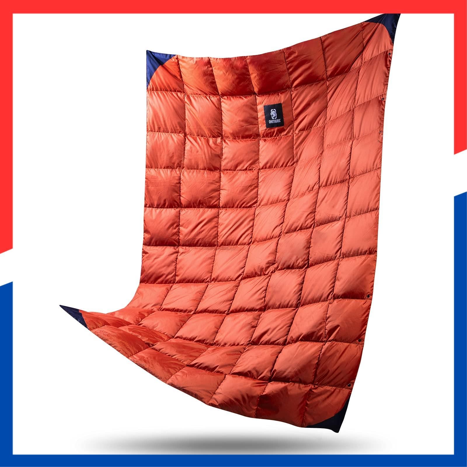 キャンプ 防寒 アウトドア ひざ掛け 掛け布団 マルチブランケット 車中泊 超軽量 195cmⅹ135cm テント用キルト 柔らかい ダウンブランケット 暖かい コンパクト OneTigris 収納袋付き オレンジ WWW_SKLAD-KIRPICHA_RU
