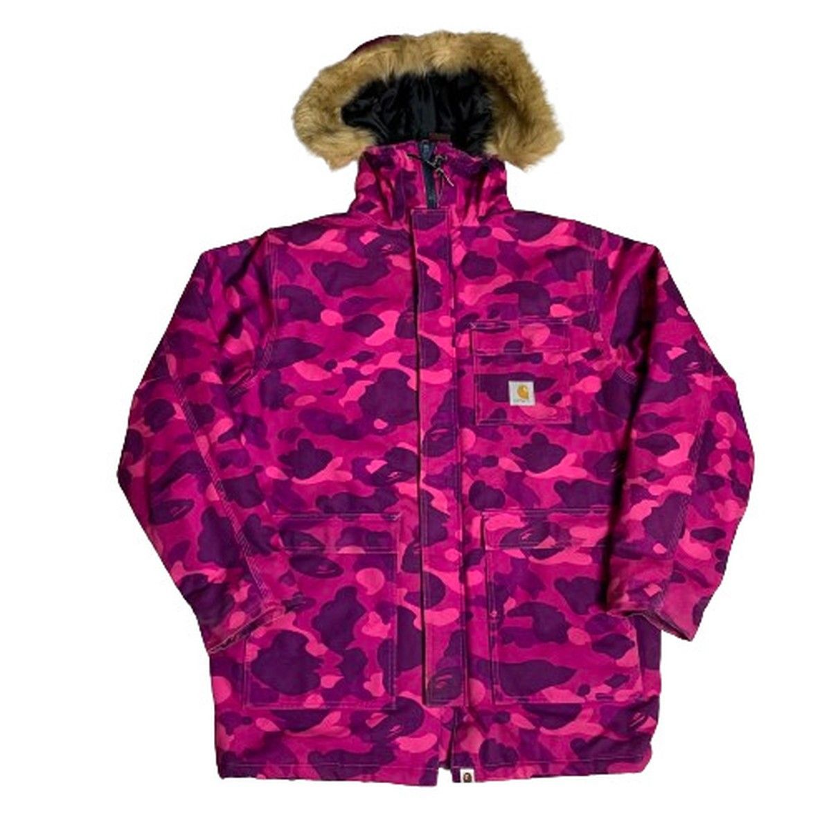 Carhartt×A BATHING APE N-3B ジャケット コラボ purple camo サル迷彩 カモ柄 希少 レア Lサイズ