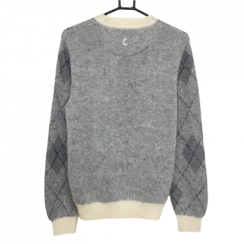 キャロウェイ レッドレーベル セーター ライトグレー系×グレー系 一部アーガイル風 モヘヤ メンズ M ゴルフウェア Callaway