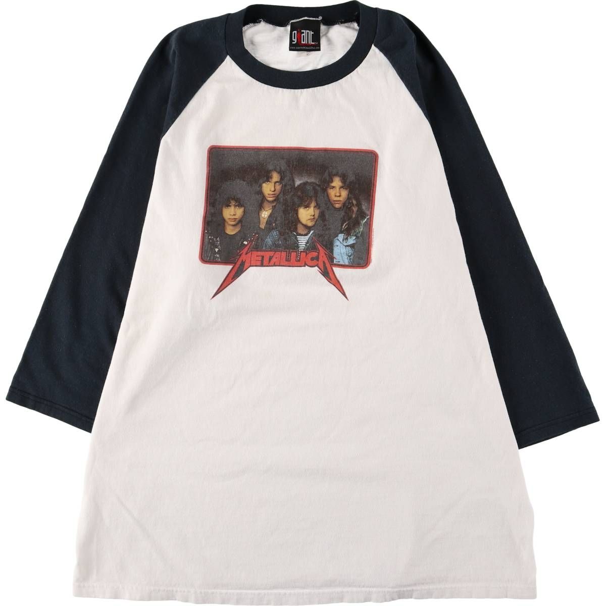 古着 00年代 ジャイアント GIANT METALLICA メタリカ 七分丈 ラグラン バンドTシャツ バンT メンズXL相当|evb010844