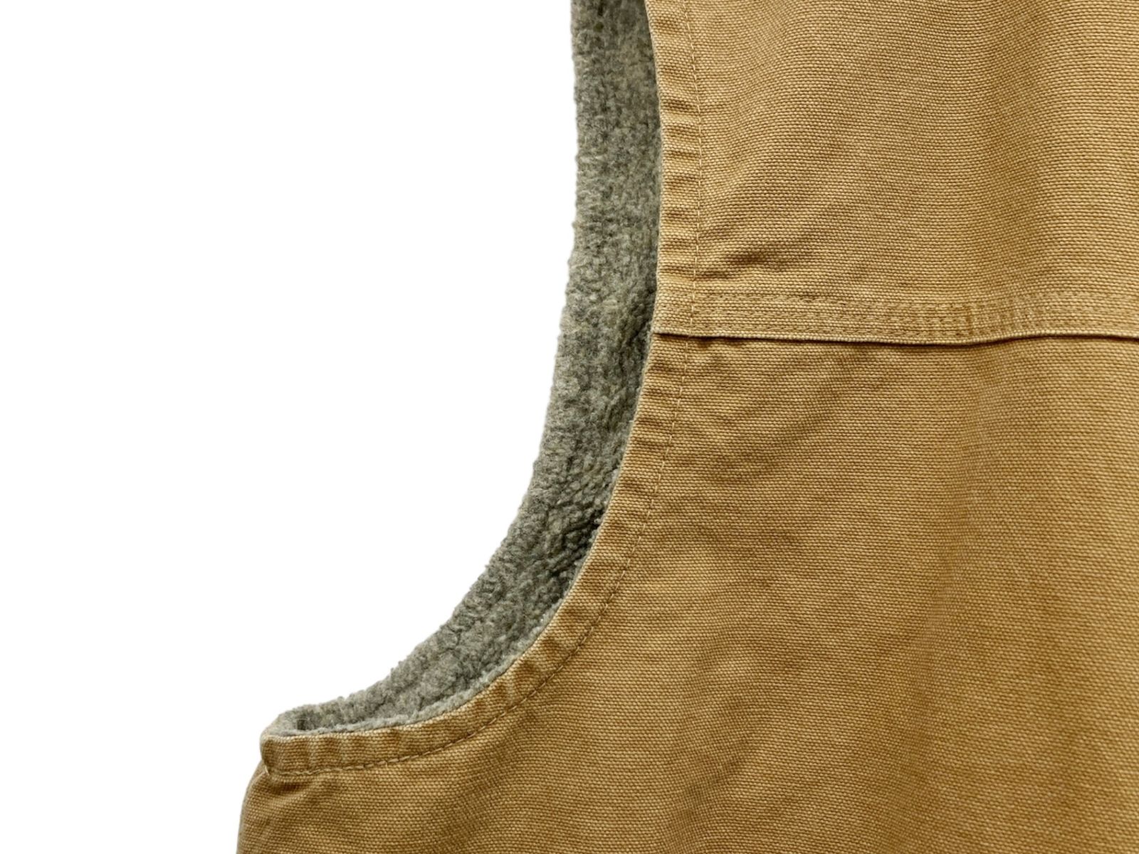 Carhartt (カーハート) 裏ボア ダックベスト V26 古着 企業物刺繍入り 2XL ブラウン メンズ/028