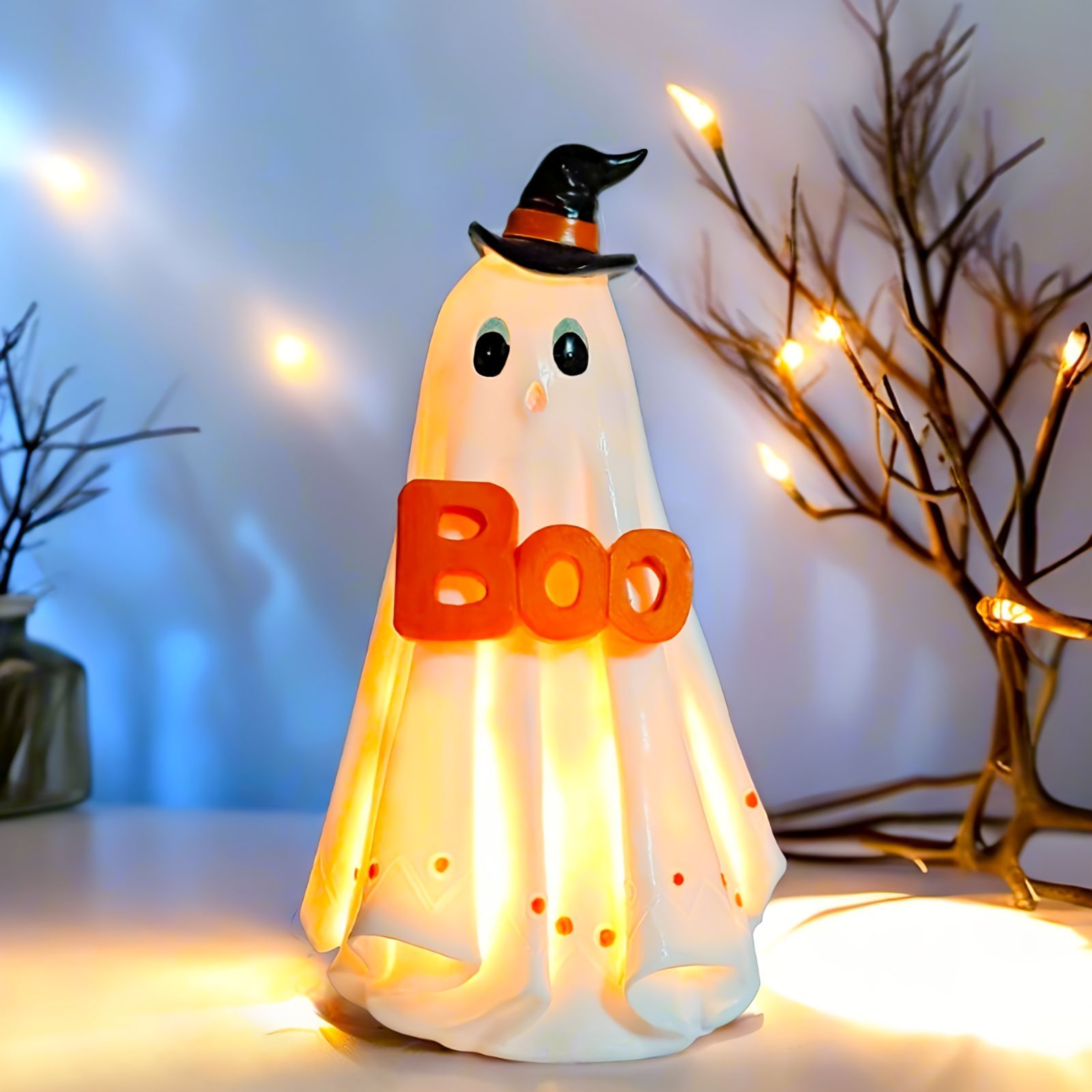 ナイトライト ベッドサイドランプ 卓上ライト オブジェ オバケ ゴースト ハロウィン装飾 イベント 間接照明 インテリア 寝室 おしゃれ テーブルライト テーブルランプ オシャレ ギフト プレゼント 誕生日 贈り物 樹脂