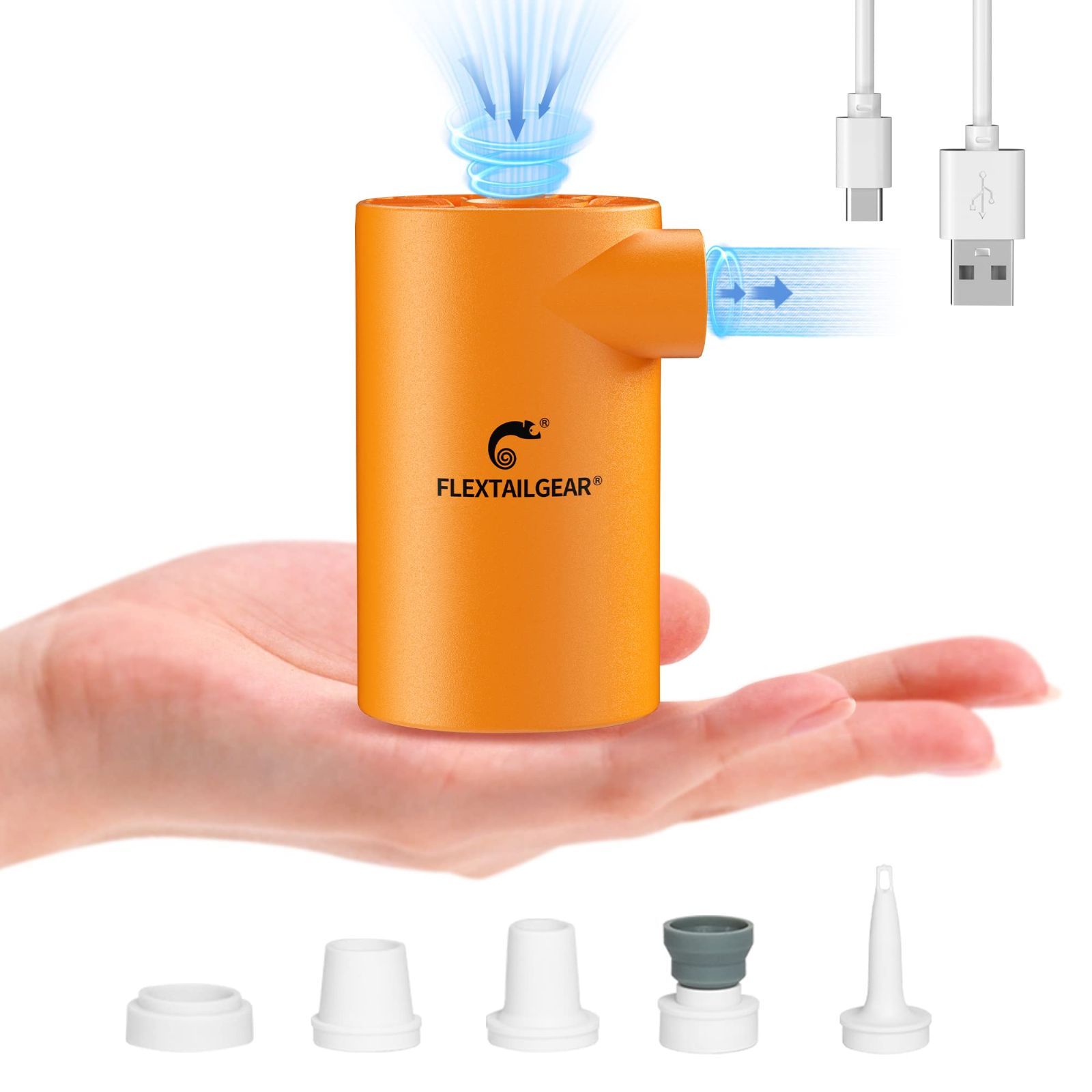 FLEXTAILGEAR EVO エアーポンプ 浮き輪 充電式 3800mAh 小型 持ち運び便利 ミニ電動ポンプ 4.5 KPa 高気圧 空気入れ・空気抜く プール 浮き輪 エアーベット など対応