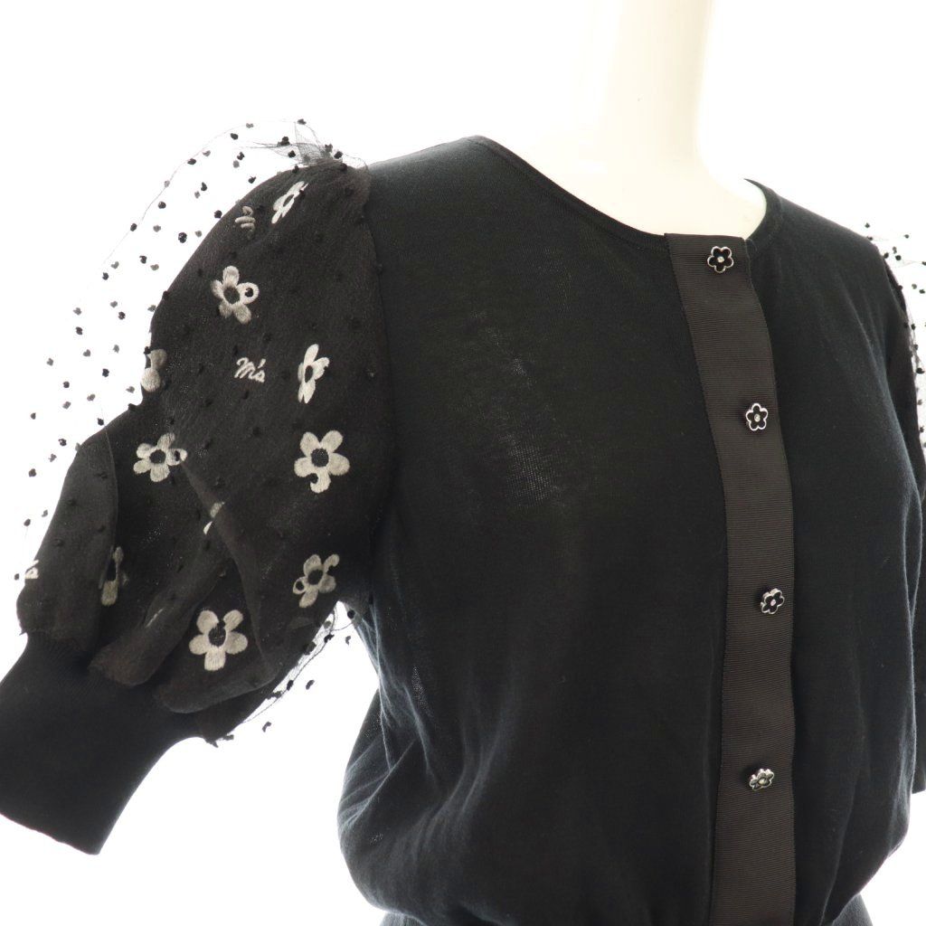 エムズグレイシー M'S GRACY お花刺繍入りクチュールニット