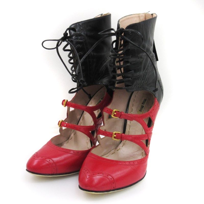 ミュウミュウ miumiu ボンテージ ショート ブーツ ブーティー
