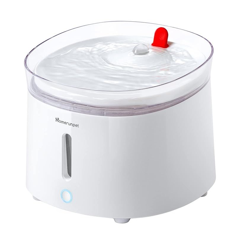 Homerunpet 猫 犬 ペット 自動給水器 セラミック 静音 ワイヤレスポンプ 大容量2L 2つの給水モード 組み立て簡単 お手入れ簡単 フィルター付き LEDライト 給水器 水飲み器 スマートペット家電