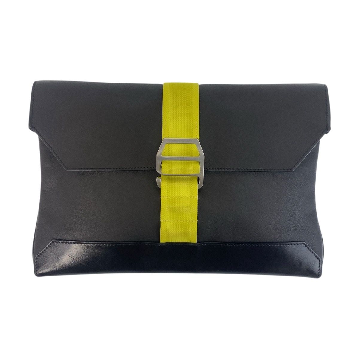 美品 HERMES エルメス シティスライド ブラック イエロー シルバー金具 