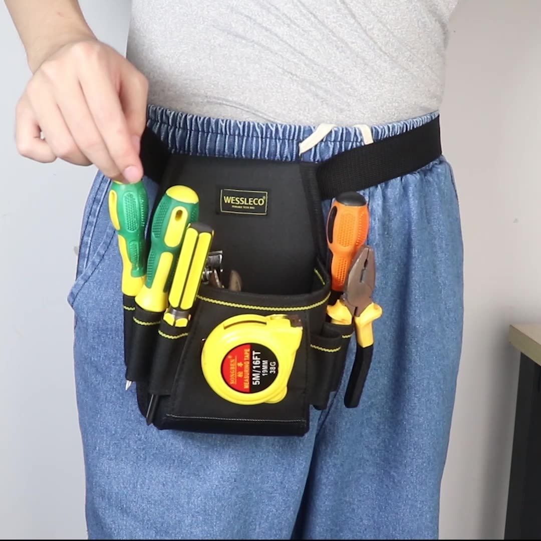 TOURBON 腰袋 3段 作業用 ウエストバッグ 電工 工具入れ 多数ポケット