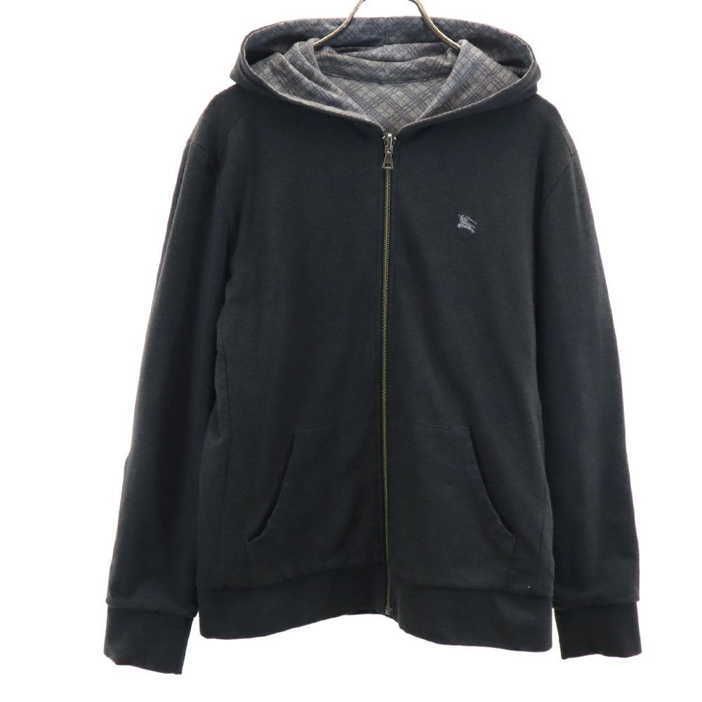 バーバリーブラックレーベル 三陽商会 長袖 リバーシブル ジップパーカー 3 グレー BURBERRY BLACK LABEL メンズ 古着 【240308】