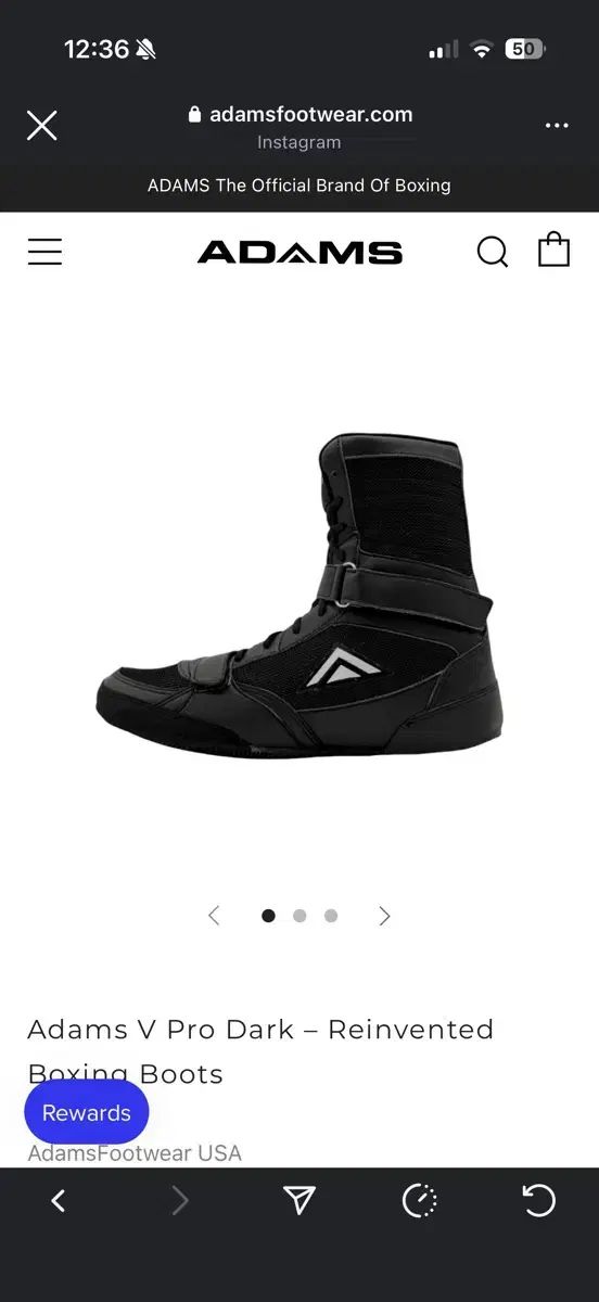 アダムス v プロ ボクシング シューズ DARK サイズ 8