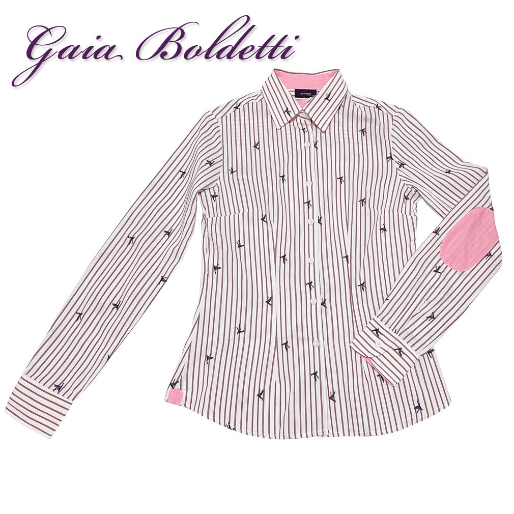 新品 Gaia Boldettiイタリア製ストライプシャツブラウス 白#40 - メルカリ
