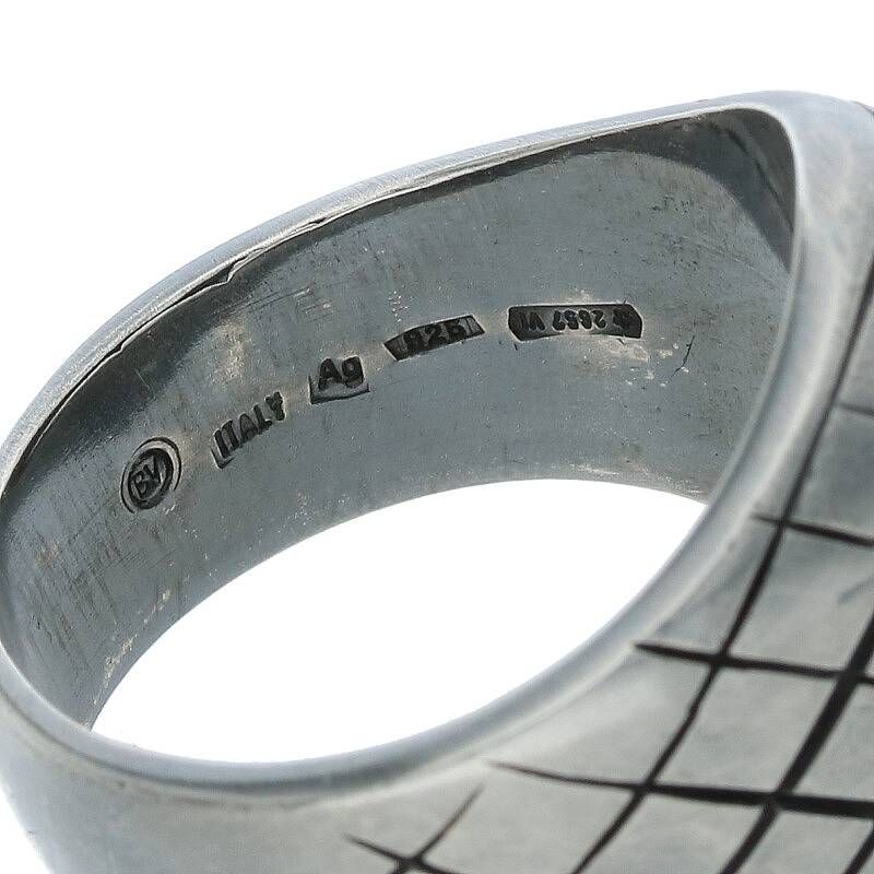 リング(指輪)ボッテガヴェネタ イントレオーバルシルバーリング メンズ 