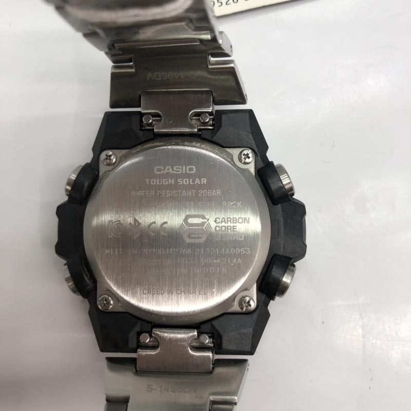 【中古】G-SHOCK 腕時計 ソーラー GST-B400CD-1A3JF シルバー グリーン 箱あり ジーショック[91][240091391365]