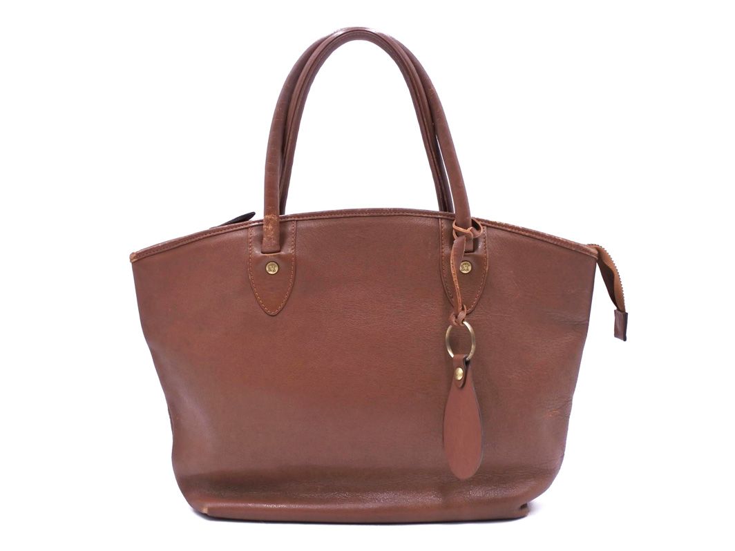 【美品】マーガレットハウエル　トートバッグ　ハンドバッグ　レザー　シボ革　赤 ○マーガレット ハウエル MARGARET HOWELL idea アイデア 牛革