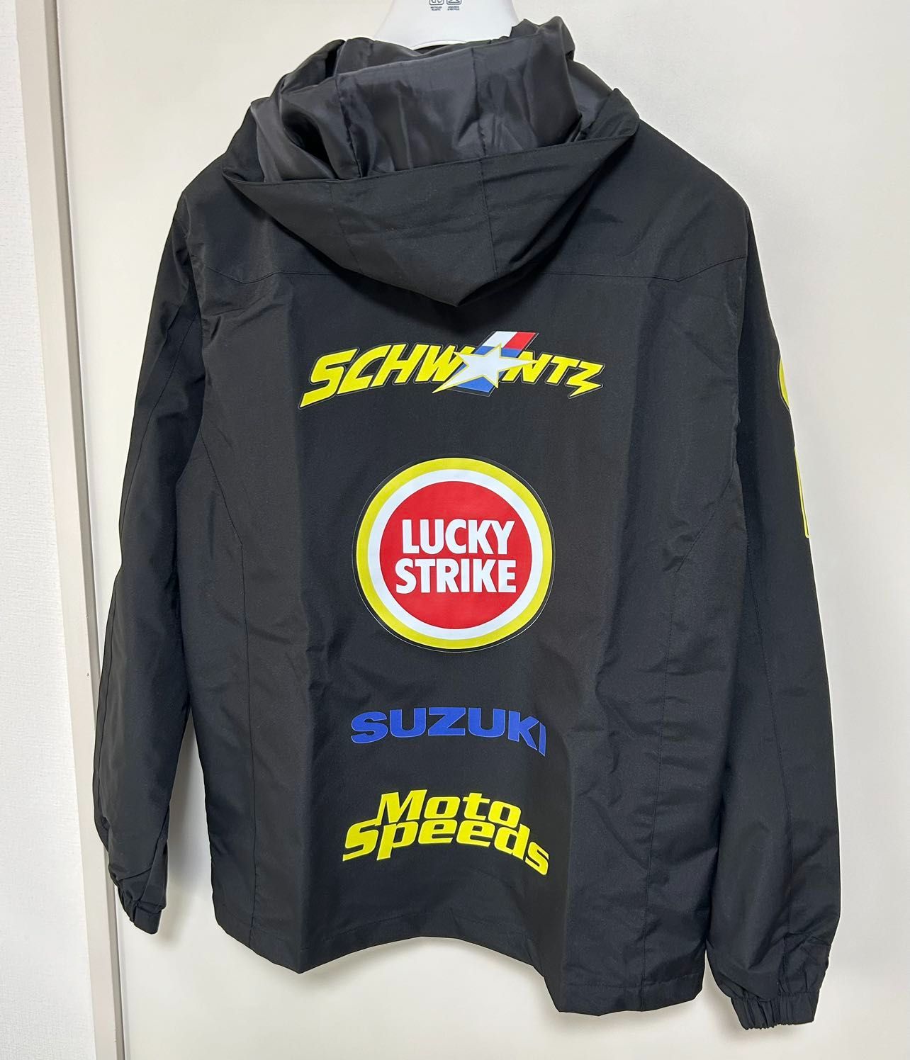 極美品】 LUCKY STRIKE SUZUKI フード付ジャケット黒/L - メルカリ