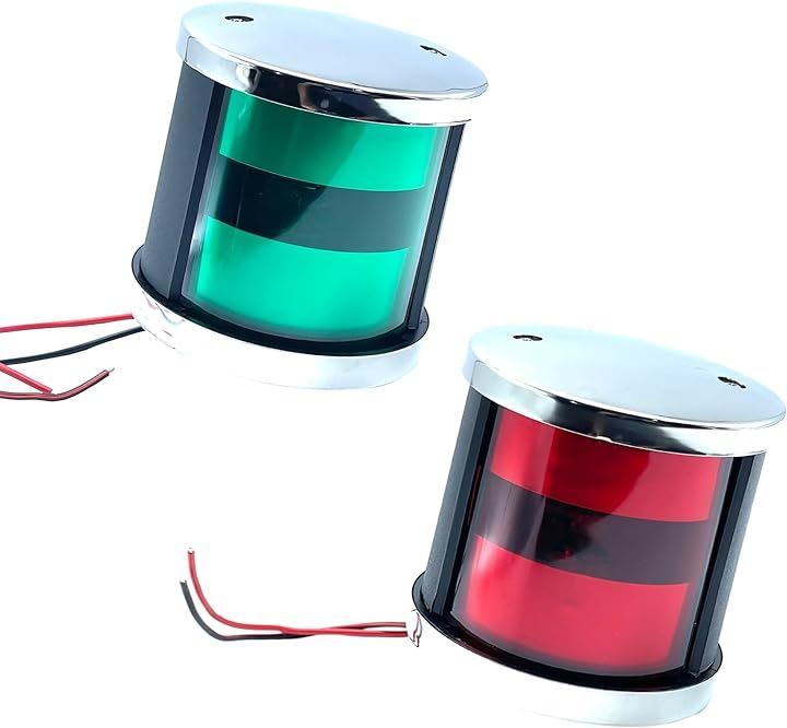 Crown Doris 互換品 LED 汎用 航海灯 白灯 アンカー ライト 停泊灯 舷灯 12V 24V ボート ヨット 船 漁船 小型 ナビゲーション 左右セット 左右 赤 緑
