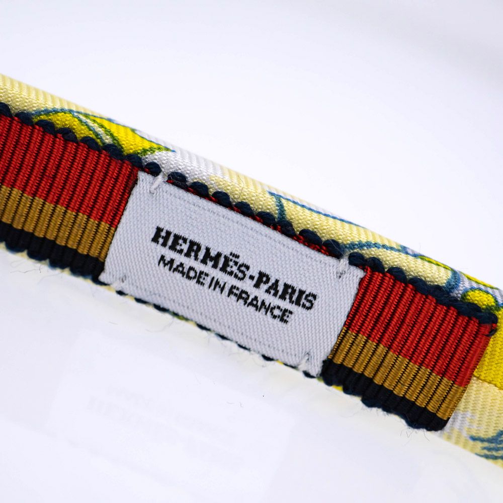 エルメス　カチューシャ　イエロー 名東】【HERMES】エルメス カチューシャ エルザ シルク イエロー