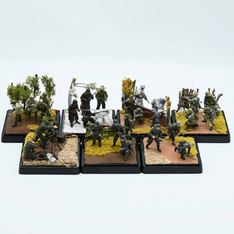 S02-s016 タミヤ 1/35 ミリタリーミニチュアシリーズ ジオラマ完成品 組立済 まとめ 歩兵 兵士 兵隊 アメリカ ドイツ プラモデル S02-s016 タミヤ 1/35 ミリタリーミニチュアシリーズ ジオラマ