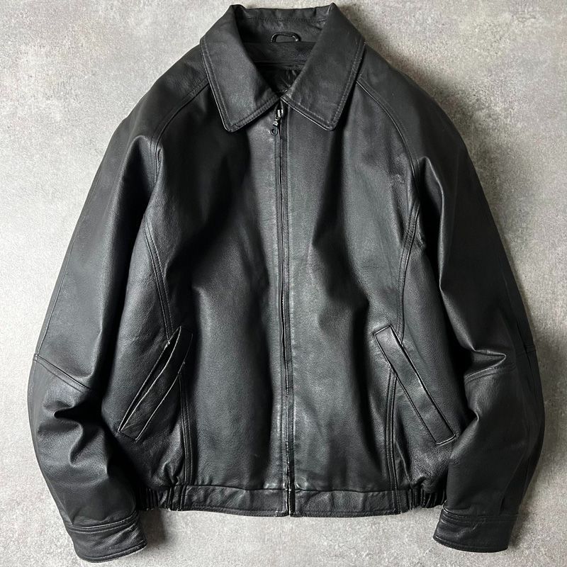 90's ST JOHN'S BAY レザースウィングトップ ライナー付 黒 M 90's ST JOHN'S BAY レザースウィングトップ ライナー付 黒 M 90s ST