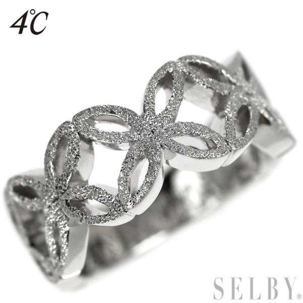 4℃ K18WG リング フラワー - メルカリ