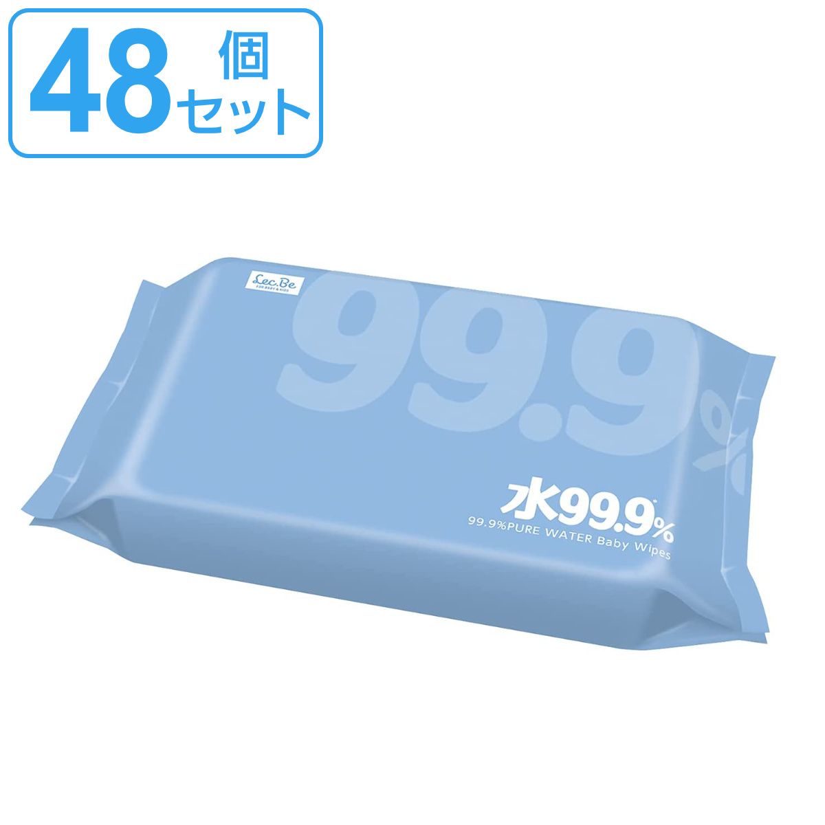  おしり拭き ふんわりおしりふき 水99.9％ 80枚入り 48個セット （ おしりふき お尻ふき お尻拭き 純水 99.9％ 日本製 赤ちゃん ベビー レック LEC パラベンフリー ノンアルコール 無添加 敏感肌 おしりふき・ウェットティッシュ