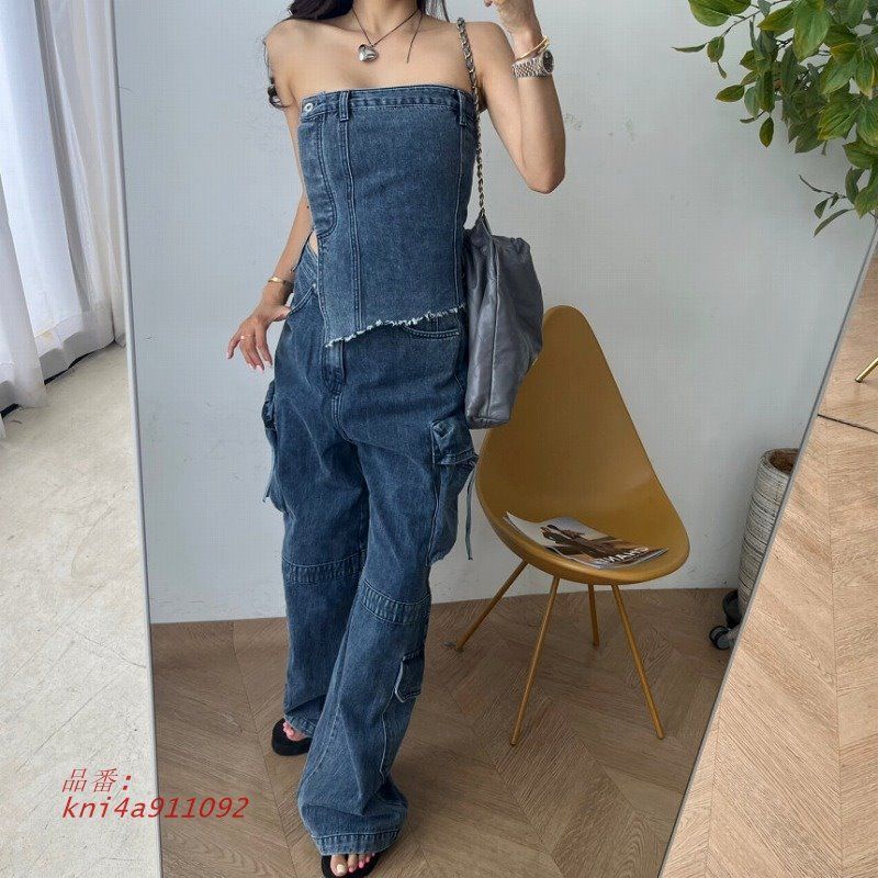 カーゴデニムパンツ韓国ファッ kni4a911092