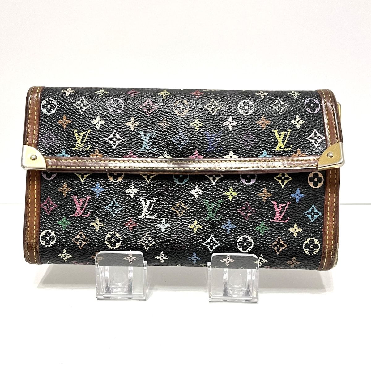 財布】LOUIS VUITTON ルイ ヴィトン モノグラムマルチカラー ポルトトレゾール インターナショナル 3つ折長財布 ノワール 黒 ブラック  M92658 【】 - 財布・ケース