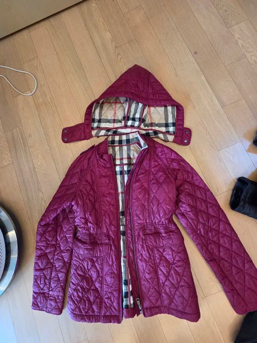 バーバリー フード キルティング ジャケット キッズ 成人