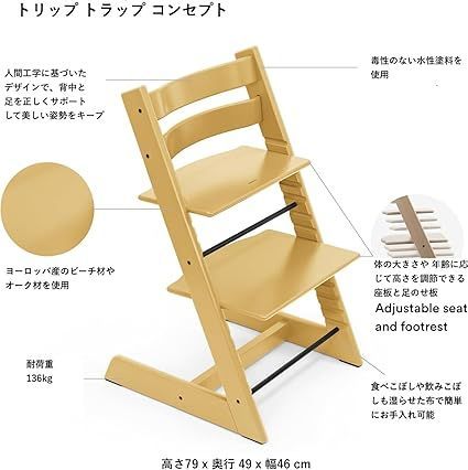 【開封済・未使用品】Stokke ストッケ ベビーチェア ハイチェア 椅子 赤ちゃん 食卓 本体 トリップトラップ サンフラワーイエロー K0712  0731ML001 0120240726100223