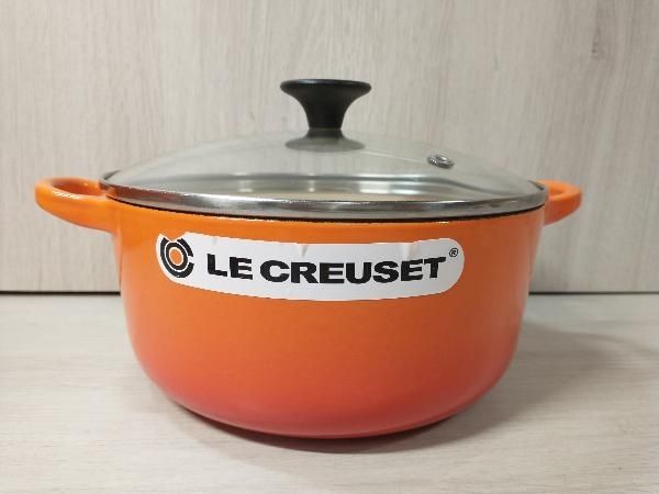 LE CREUSET ル・クルーゼ ココット・ロンド 20cm 両手鍋＋ガラス蓋＋