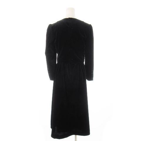 東京ソワール TOKYO SOIR フォーマルワンピース ロング 長袖 ベロア フェイクセパレート 9 黒 ブラック CK 1 GY 99