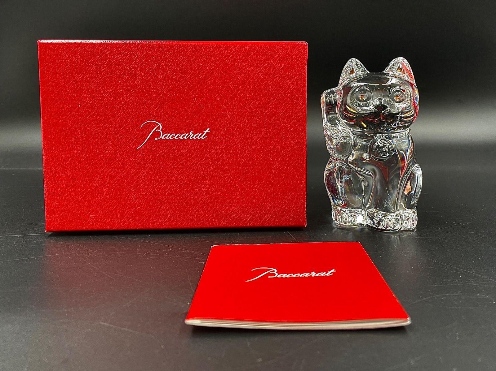 C-12061 Baccarat バカラ 招き猫 クリスタル ラッキーキャット フィギュリン 置物 ネコ 開運 金運 幸運 オーナメント