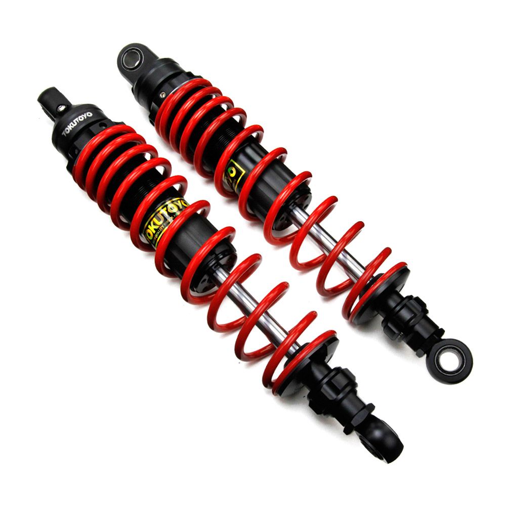 【新製品】 汎用 バイク 電動バイク用 リアサスペンション ガス リアショック 360mm リヤサス 減衰力調整機能 ブラック 赤 (トクトヨ)Tokutoyo