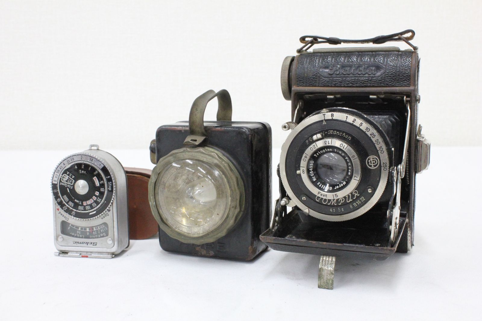 品 Balda BALDAX Meyer Gorlitz Trioplan 7.5cm F4.5 露出計付き 蛇腹カメラ e3022