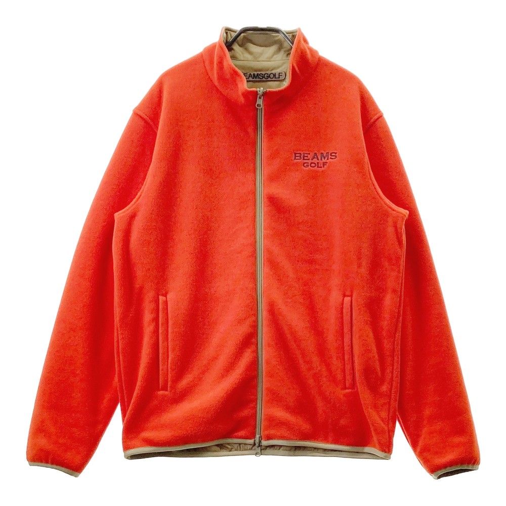 サイズ：XL BEAMS GOLF ビームスゴルフ  リバーシブル フリースジャケット  オレンジ系 [240003001180] ゴルフウェア メンズ ストスト