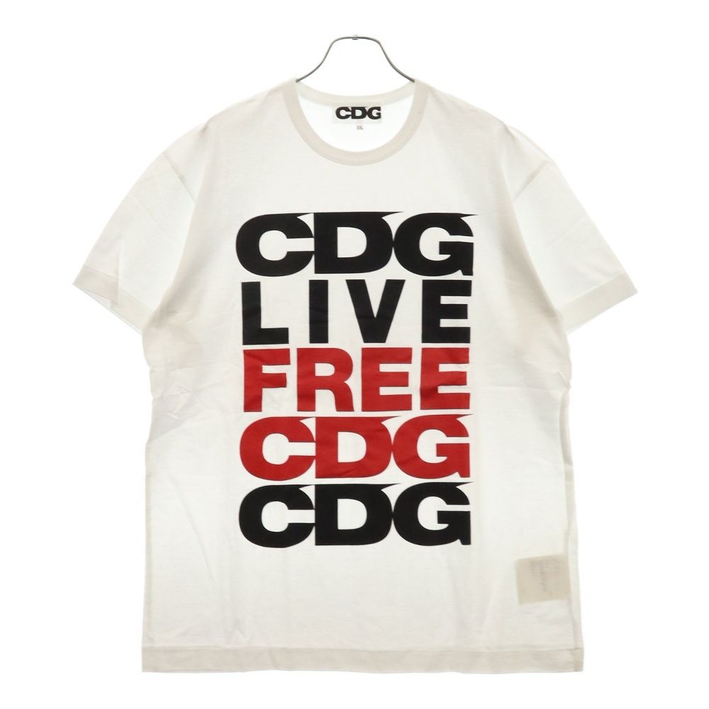 COMME des GARCONS (コムデギャルソン) 18AW ロゴプリント クルーネック 半袖Tシャツ カットソー ホワイト SB-T001