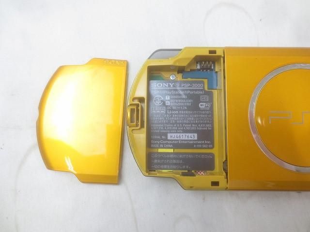 中古品 ゲーム PSP 本体 PSP3000 ブライトイエロー 動作品 充電