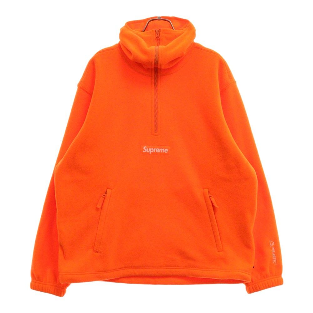 SUPREME (シュプリーム) 24AW Polartec Facemask Half Zip Hooded Sweatshirt ポーラテックフリース フェイスマスクハーフジップパーカー オレンジ アノラック